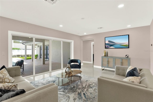 living room with french doors