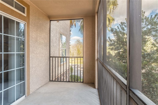 view of unfurnished sunroom