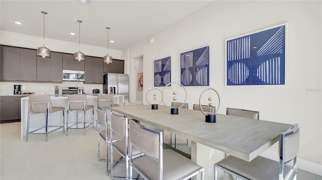 view of tiled dining area