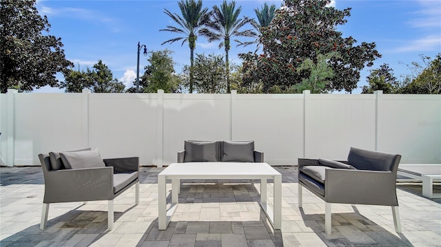 view of patio with an outdoor living space