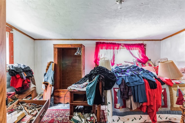 bedroom with ornamental molding