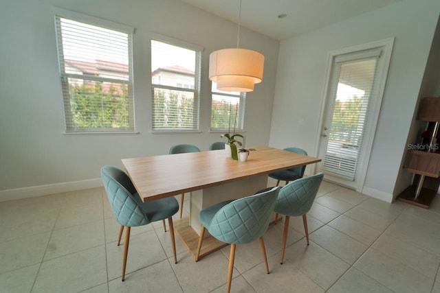 view of tiled dining room