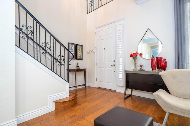 entrance foyer with hardwood / wood-style flooring