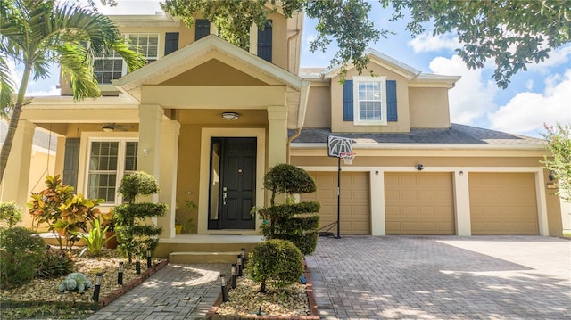 view of front of home featuring a garage