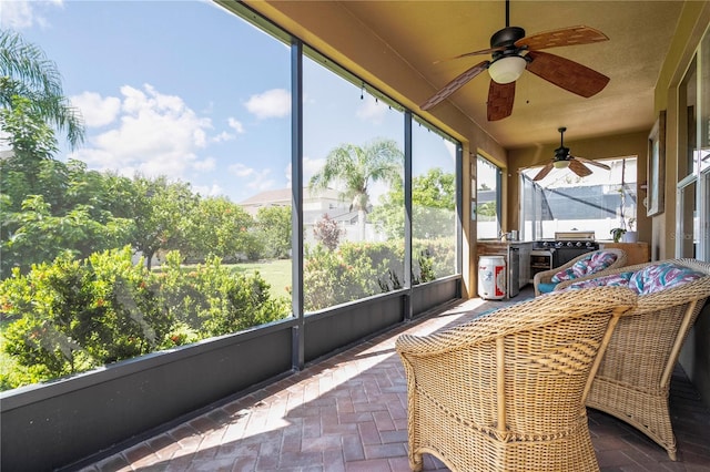 view of unfurnished sunroom