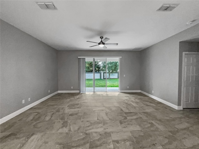 unfurnished room featuring ceiling fan