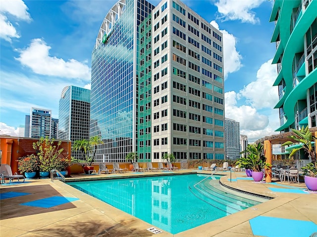 view of pool with a patio area