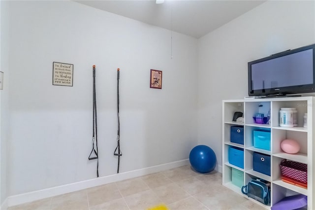 interior space with tile patterned floors