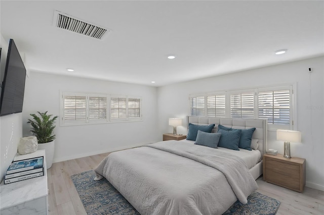 bedroom featuring light hardwood / wood-style flooring