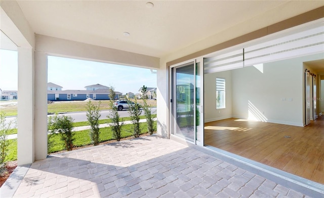 view of patio featuring a residential view