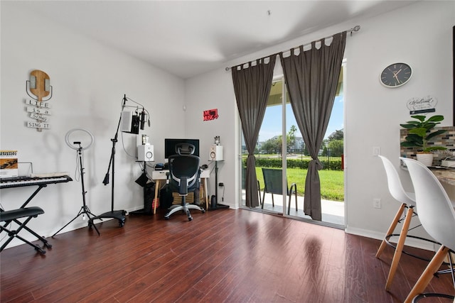 office featuring dark hardwood / wood-style flooring