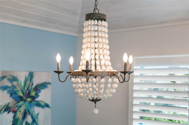 details featuring a notable chandelier
