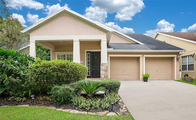 view of front of home with a garage