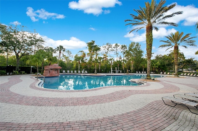 view of pool with a patio area