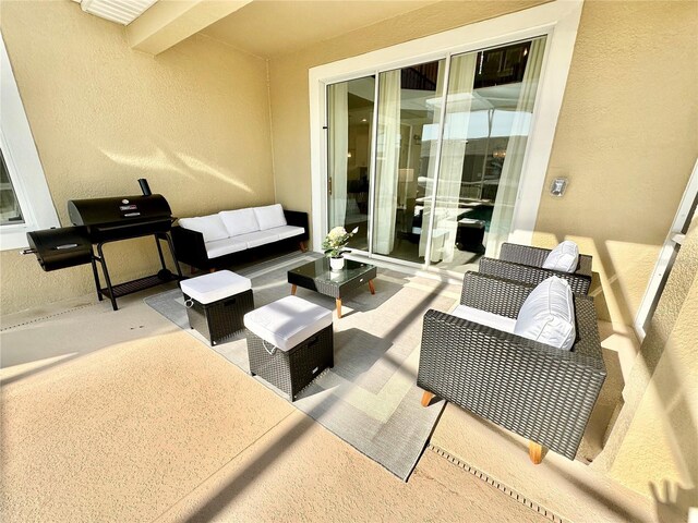 view of patio featuring an outdoor hangout area