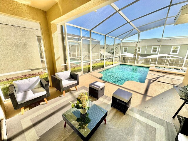 9095 Sommerset Hills Dr, Davenport, FL 33896 - pool featuring a lanai and a patio area