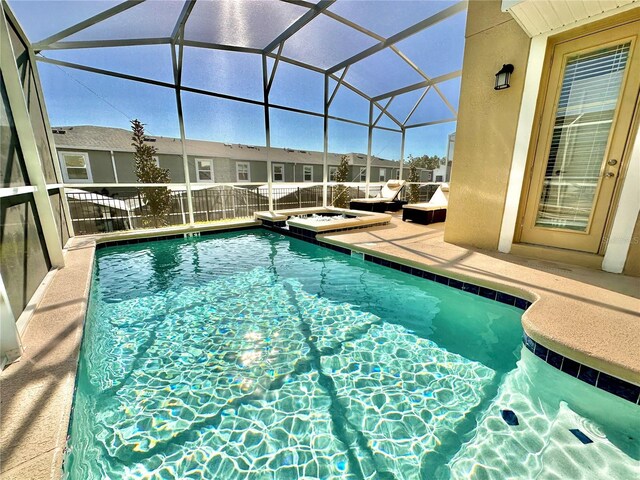 9095 Sommerset Hills Dr, Davenport, FL 33896 - view of pool with a lanai, a patio, and a fenced in pool