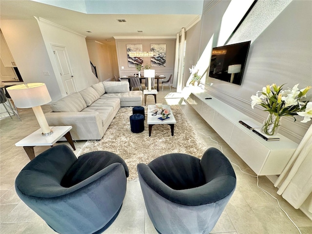 9095 Sommerset Hills Dr, Davenport, FL 33896 - living area with visible vents and ornamental molding