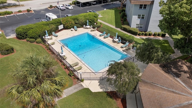 view of pool featuring a patio area