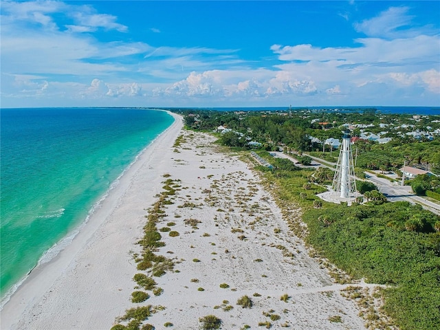 property view of water with a beach view