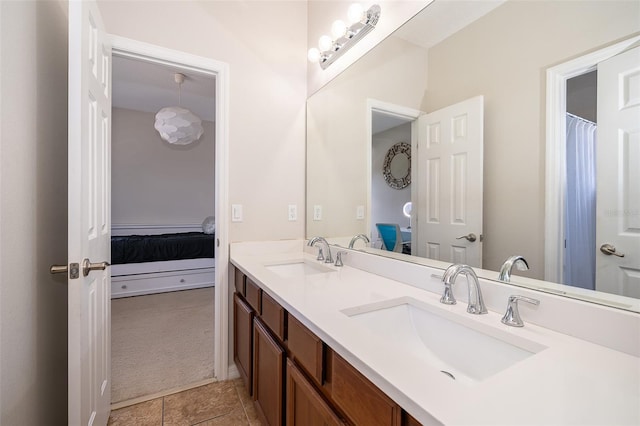 bathroom featuring vanity and tile patterned floors