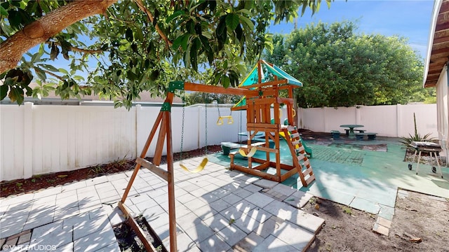 view of patio / terrace with a playground