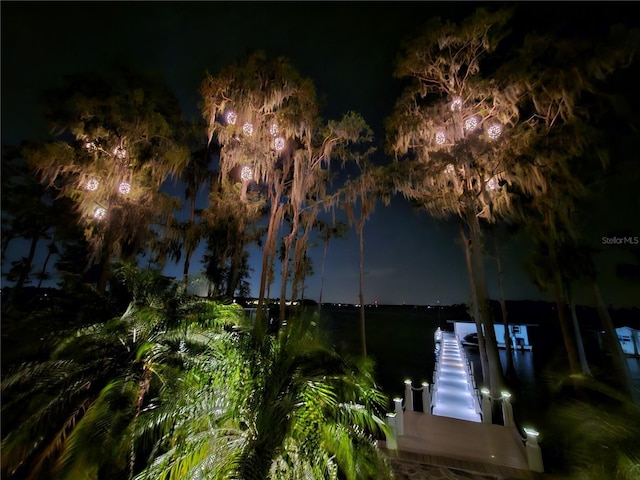 view of community with a boat dock