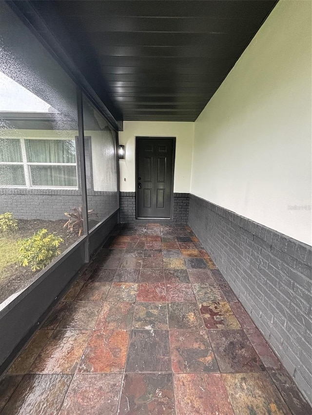 view of unfurnished sunroom