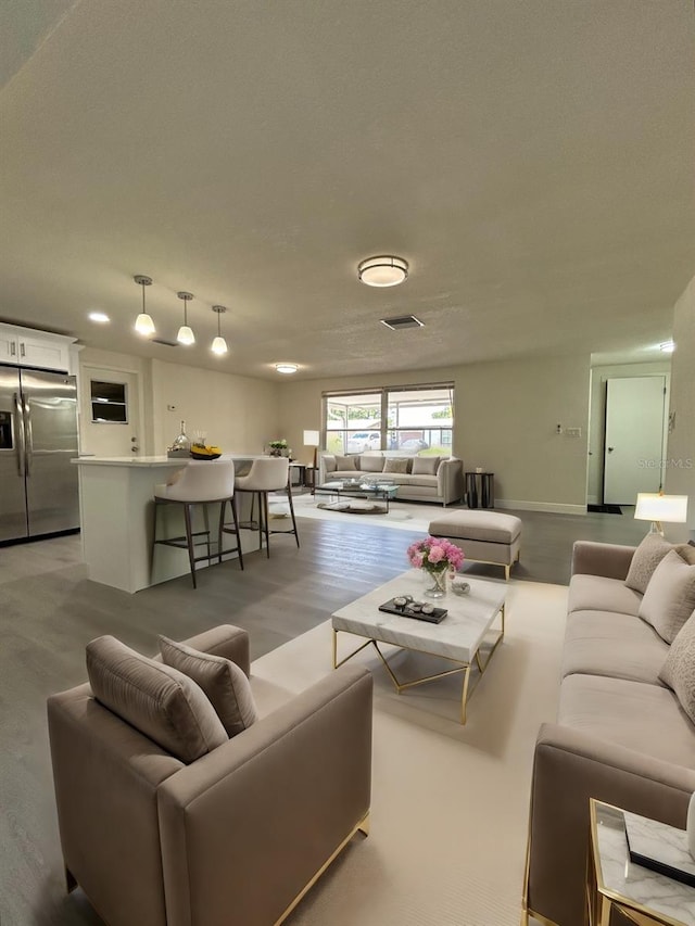 living room with hardwood / wood-style floors