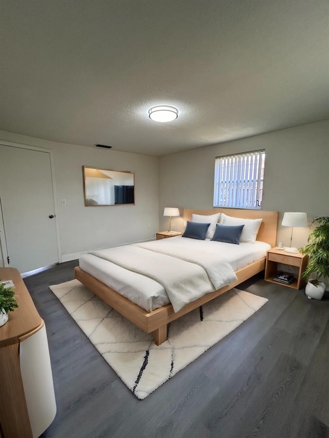 bedroom with a textured ceiling