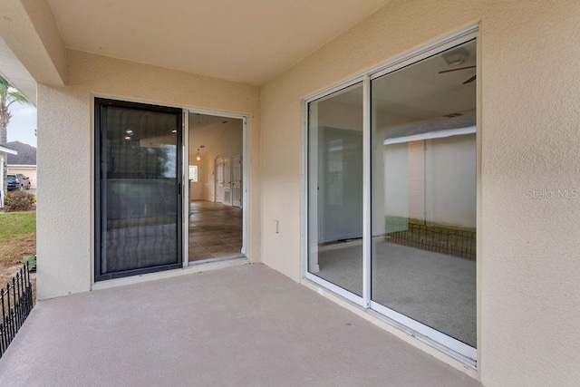 view of patio / terrace with a balcony