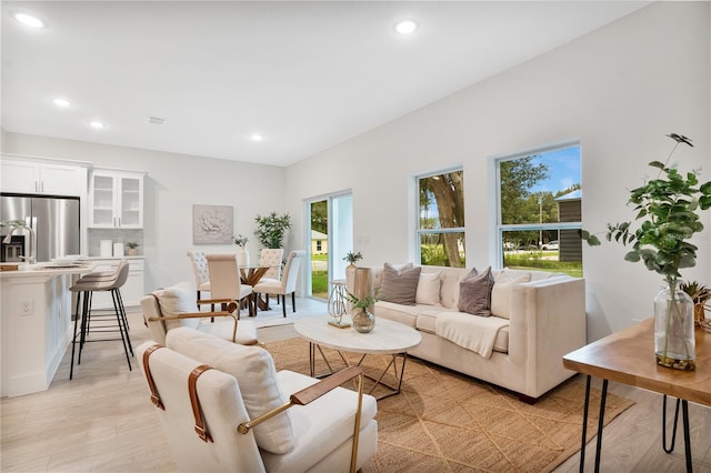 living room featuring light hardwood / wood-style floors