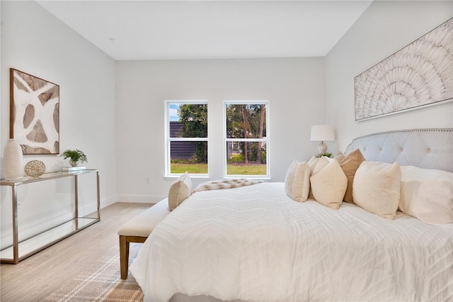 bedroom featuring light wood-type flooring