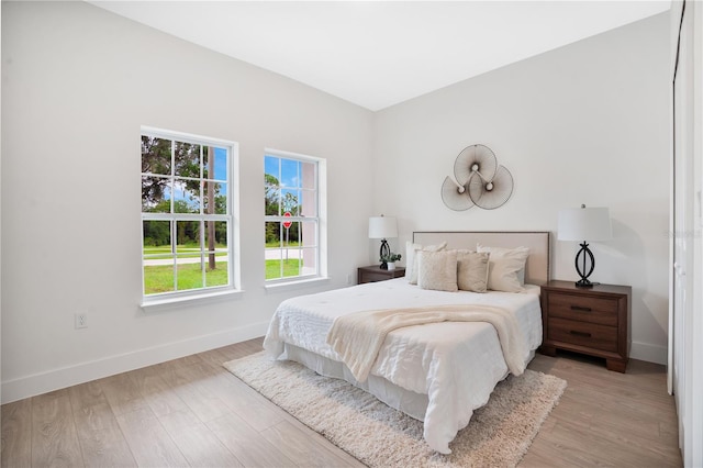 bedroom featuring light hardwood / wood-style flooring