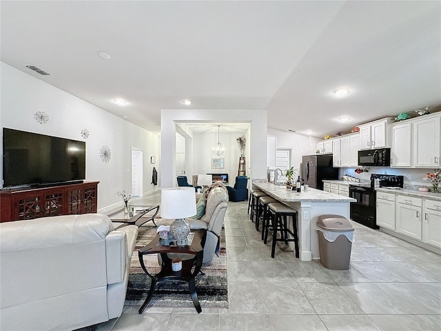 interior space with lofted ceiling