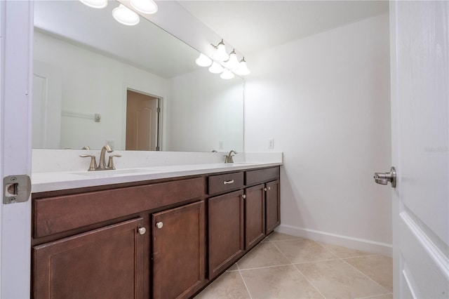 bathroom featuring tile patterned flooring and vanity