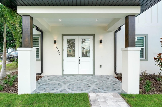 entrance to property with french doors