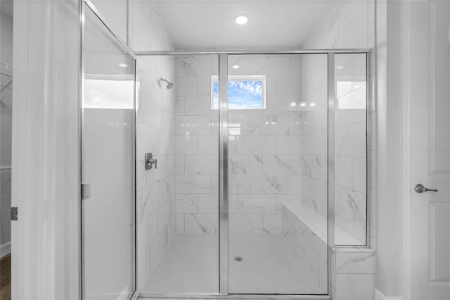 bathroom featuring walk in shower