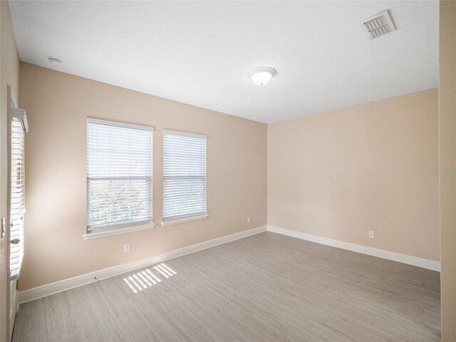 empty room featuring light wood-type flooring