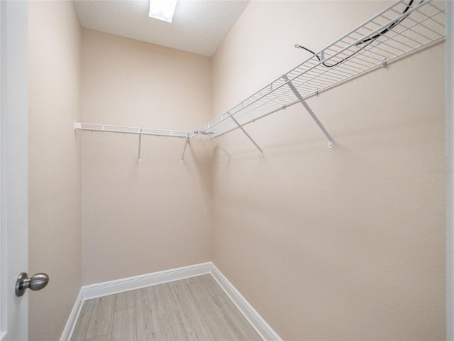 spacious closet featuring hardwood / wood-style floors