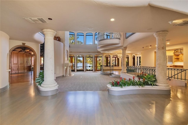 common area featuring visible vents and stairway