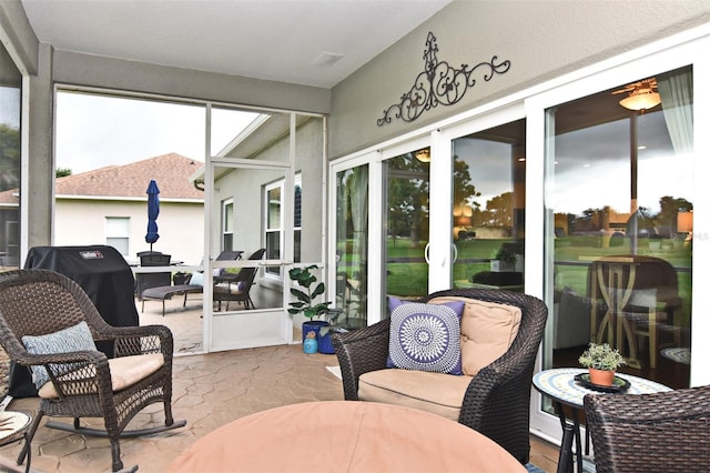 view of sunroom