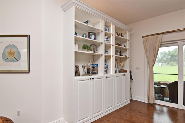 interior space featuring dark hardwood / wood-style floors