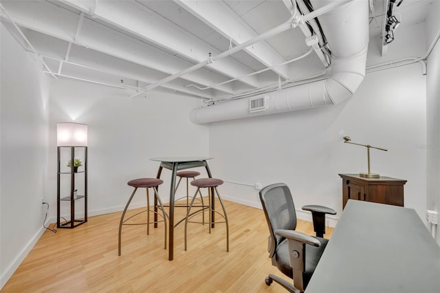 office featuring wood-type flooring