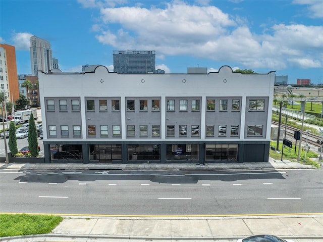 view of building exterior with a view of city