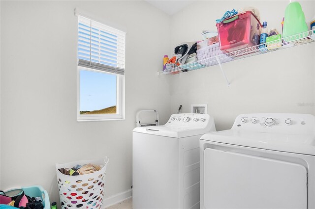 laundry area featuring separate washer and dryer