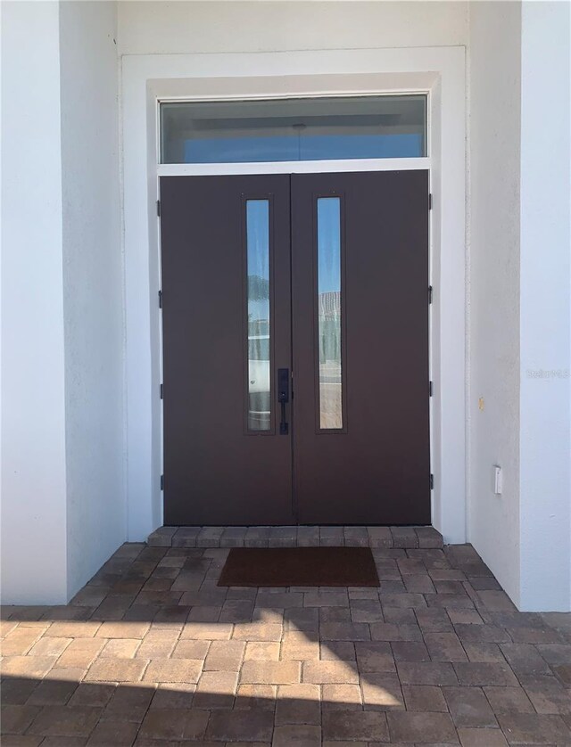 entrance to property with french doors