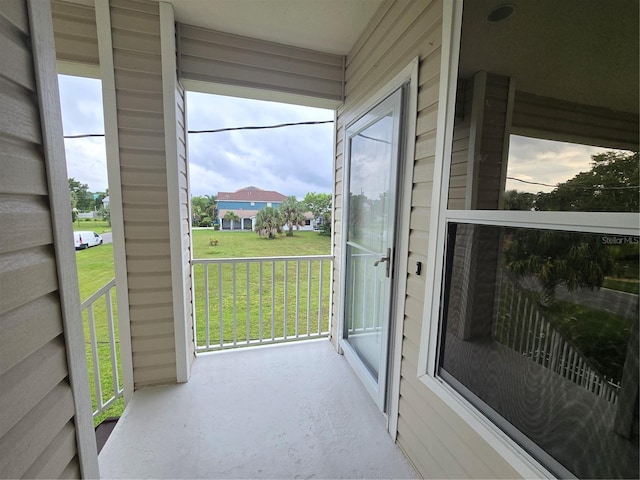 balcony featuring a porch