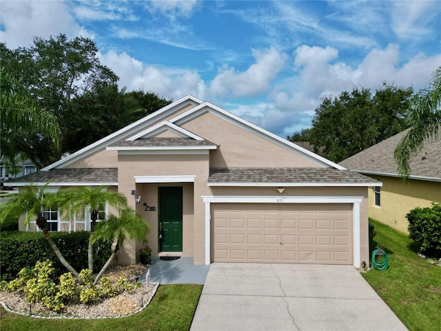 view of front facade with a garage