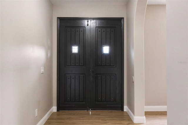 entryway featuring hardwood / wood-style floors